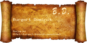 Burgert Dominik névjegykártya